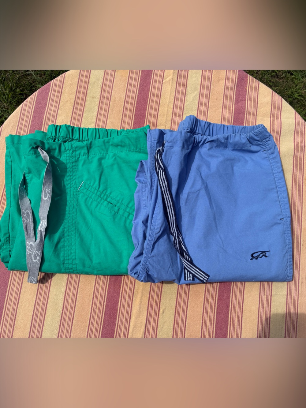 Iguana Med, Scrub Pants - Bundle of 2, Bright Teal and Blue - Large